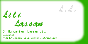 lili lassan business card